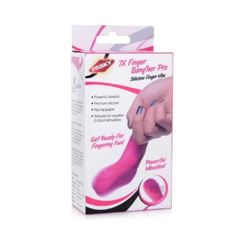 7x Finger Bang Her Pro Silicone Vibrator - Pink