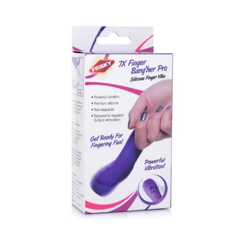 7x Finger Bang Her Pro Silicone Vibrator - Purple