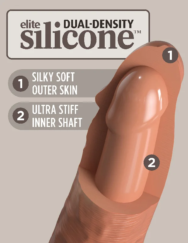 8 Inch Dual Density Vibe Silicone Cock - Tan Cock - Tan