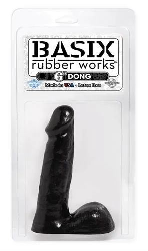 Basix Rubber Works - 6 Inch Dong - Black