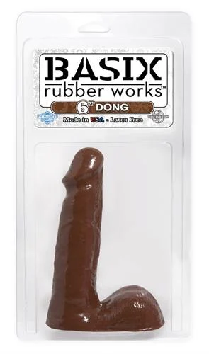 Basix Rubber Works - 6 Inch Dong - Brown