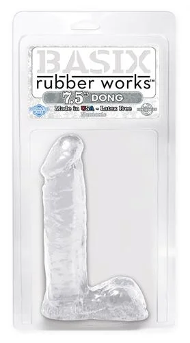 Basix Rubber Works - 7.5 Inch Dong - Clear