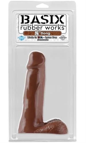 Basix Rubber Works - 8 Inch Dong - Brown