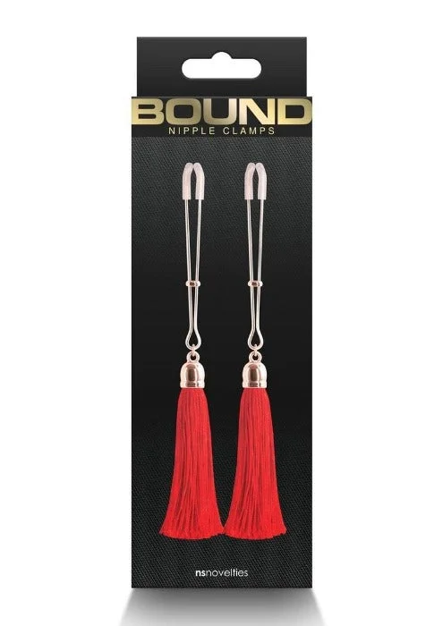 Bound ''T1'' Tassel Nipple Clams -Red