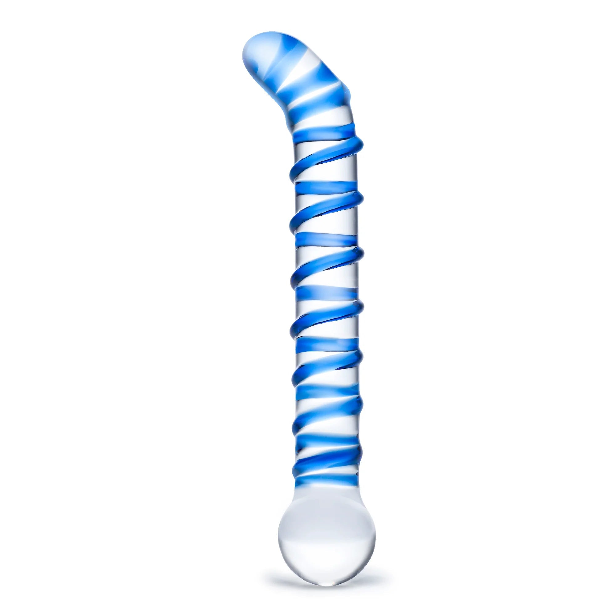 Mr. Swirly 6.5 Inch Glass Curved Dildo