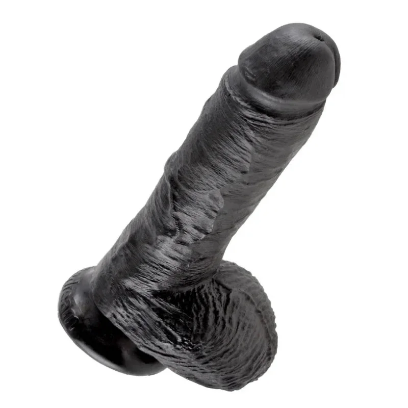 King Cock 8Inch Cock With Balls - Black