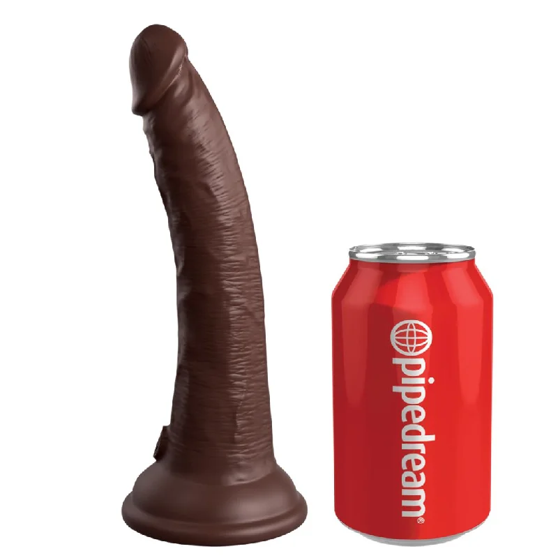 King Cock Elite 7" Silicone Dual Density Dildo - Chocolate