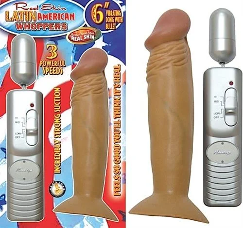 Latin American Whopper 6in Vibrating Dong With  Bullet-Latin