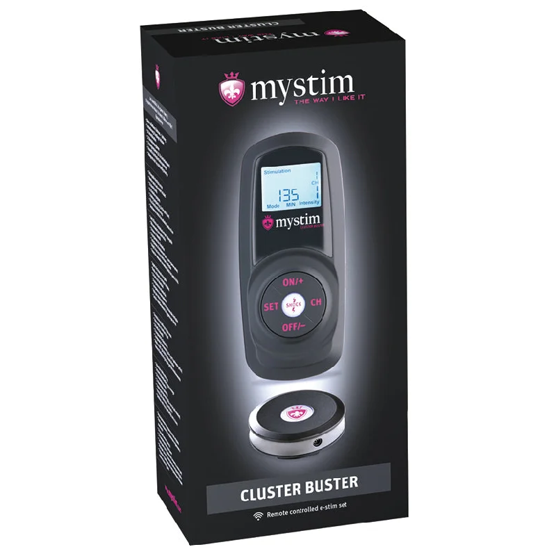 Mystim Cluster Buster Wireless eStim Starter Kit - Black