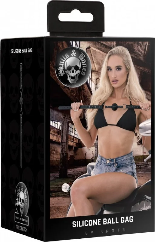 Ouch! ''Skull & Bones'' Ball Gag -Black