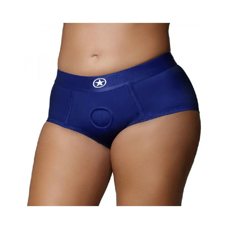 Ouch! Vibrating Strap-on Brief Royal Blue Xl/xxl