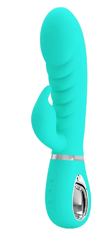 Prescott Super Soft Rabbit Silicone Vibrator -  Vibrator -Teal