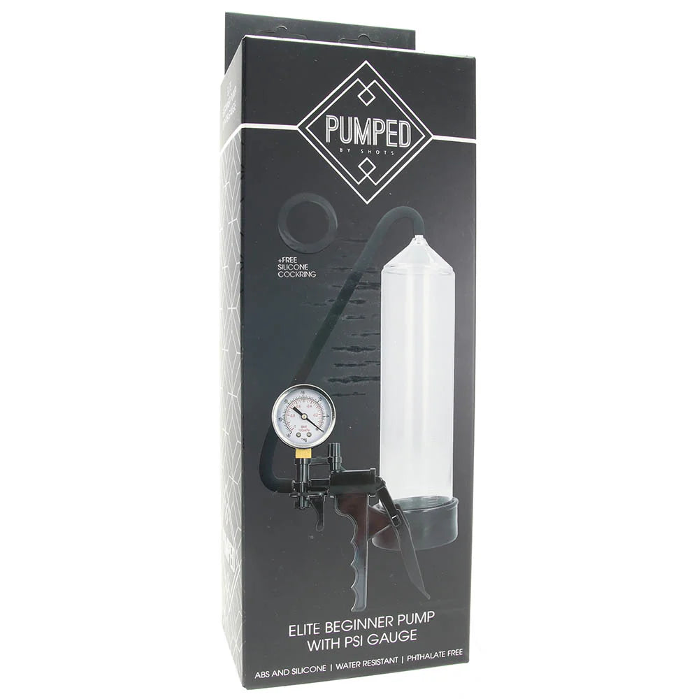 Pumped ''Elite'' Beginner Pump w/ PSI Gauge -Clear