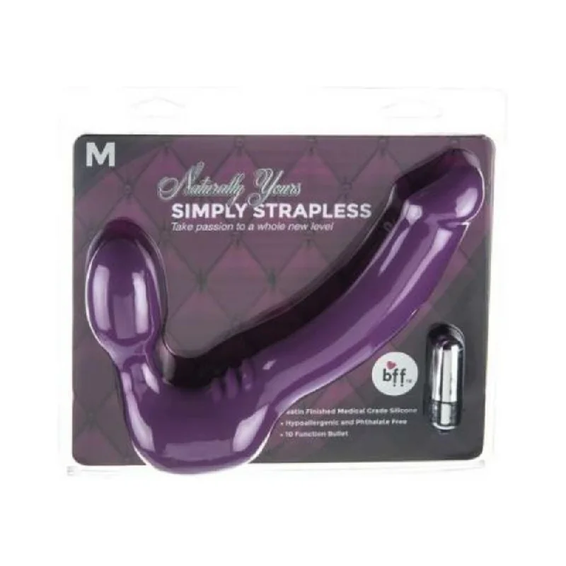 Simply Strapless Purple Double Dildo Medium