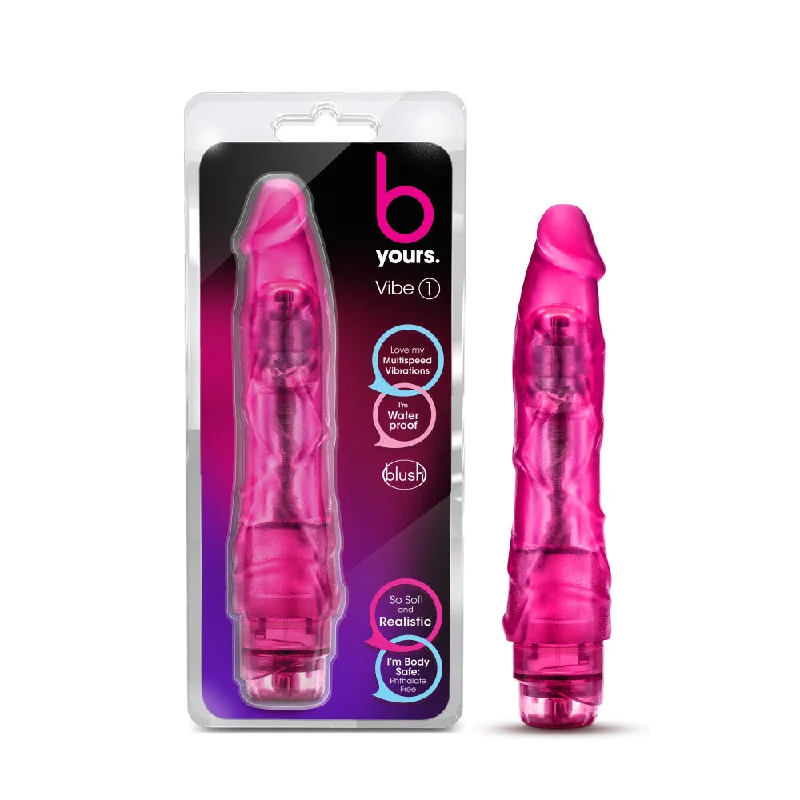 B Yours By Blush® | Vibe #1 Realistic Pink 9-Inch Long Vibrating Dildo