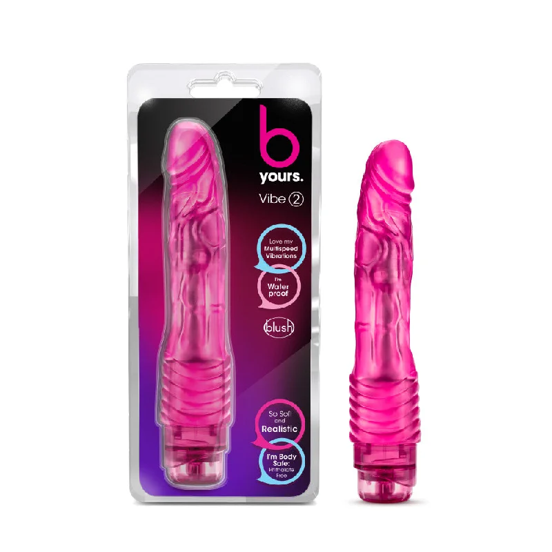 B Yours By Blush® | Vibe #2 Realistic Pink 9-Inch Long Vibrating Dildo