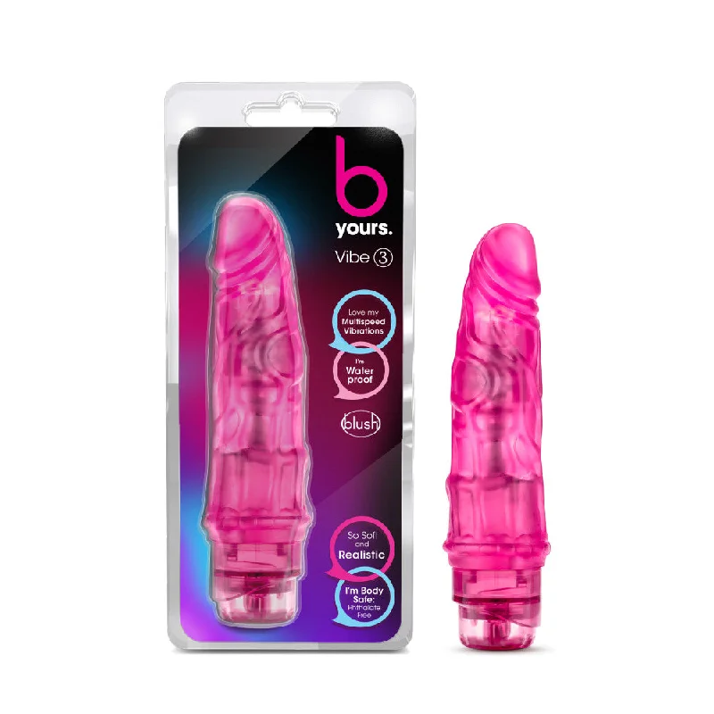 B Yours By Blush® | Vibe #3 Realistic Pink 7.25-Inch Long Vibrating Dildo