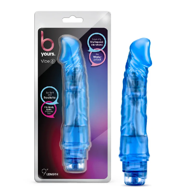 B Yours By Blush® | Vibe 6 Realistic Blue 8.5-Inch Long Vibrating Dildo