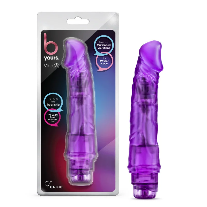 B Yours By Blush® | Vibe 6 Realistic Purple 8.5-Inch Long Vibrating Dildo