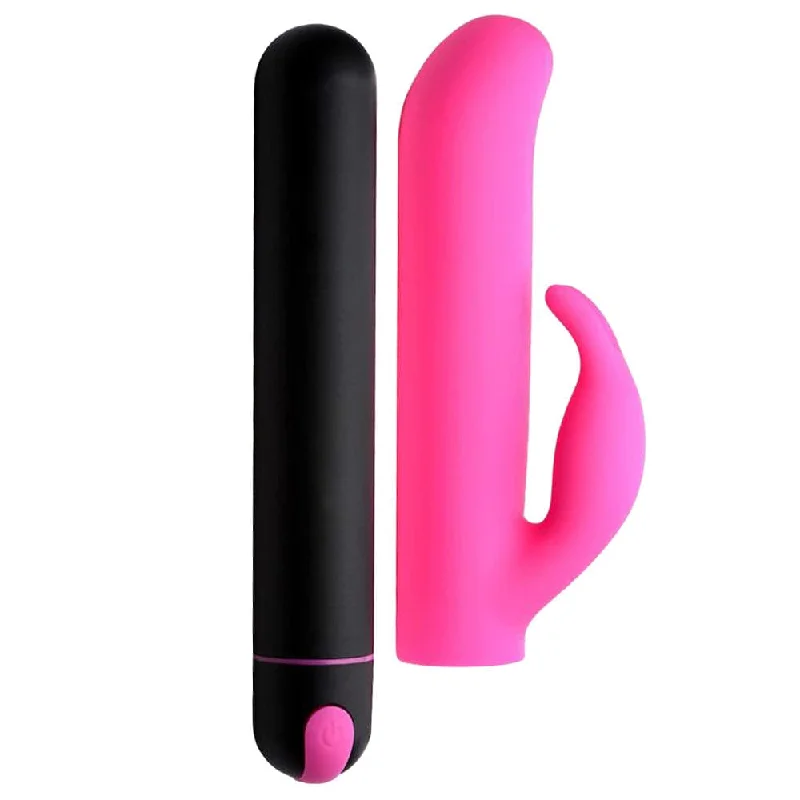 BANG! XL Bullet and Rabbit Sleeve - Rechargeable - Black & Pink