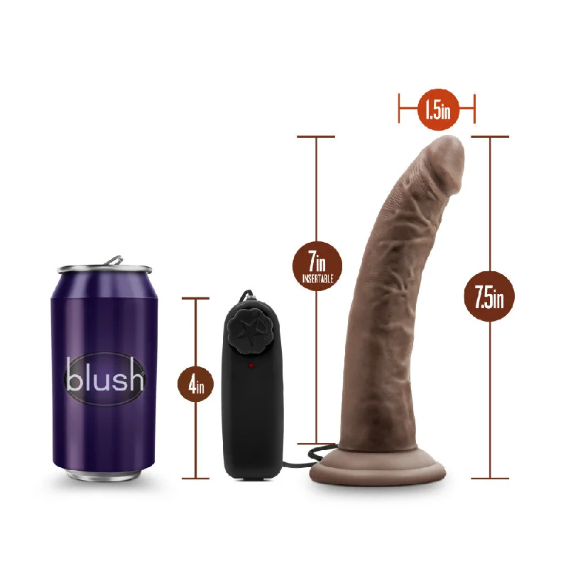 Dr. Skin By Blush® | Dr. Dave Realistic Chocolate 7.5-Inch Long Remote Control Vibrating Dildo With Suction Cup Base