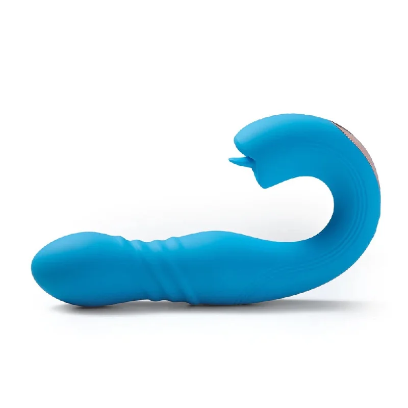 Joi Thrust G-Spot & Licking Vibrator - App Controlled - Blue