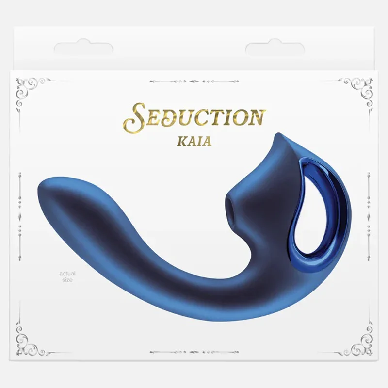 Seduction Kaia Air-Pulse Clitoral and G-Spot Vibrator - Metallic Blue