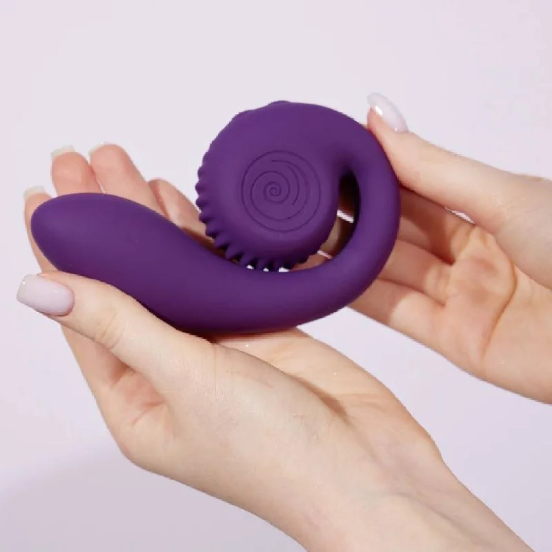 Snail Gizi Compact Ultra Powerful 2 Motor Dual Stimulating Vibrator - Purple