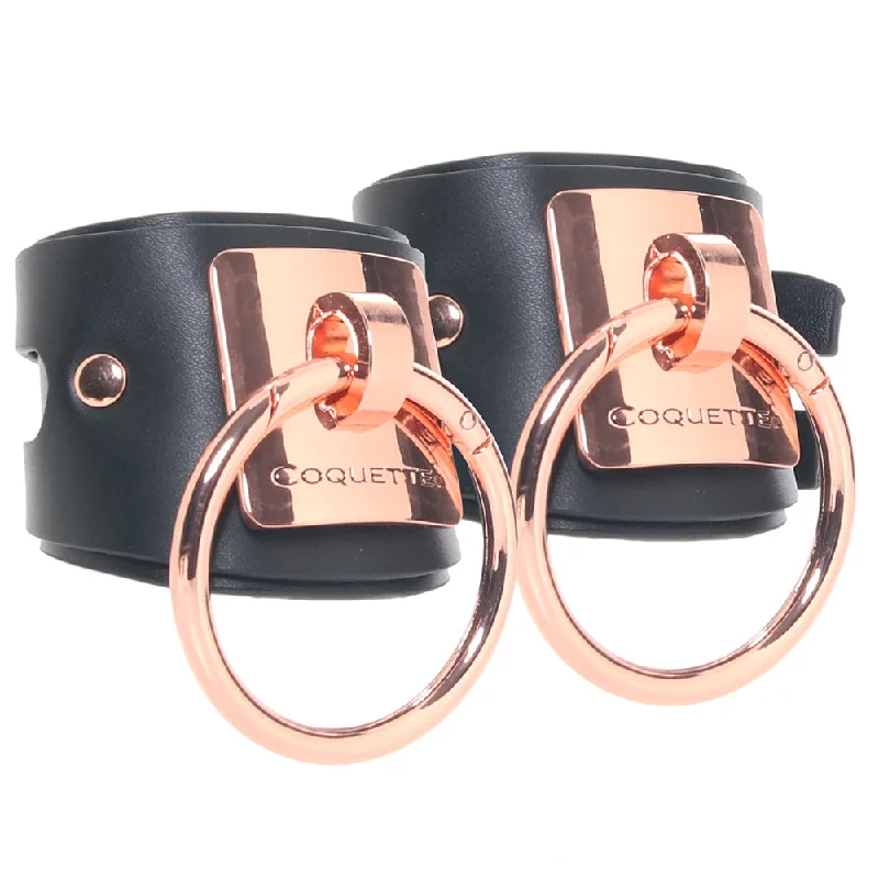 Vegan Leather Handcuffs in Black