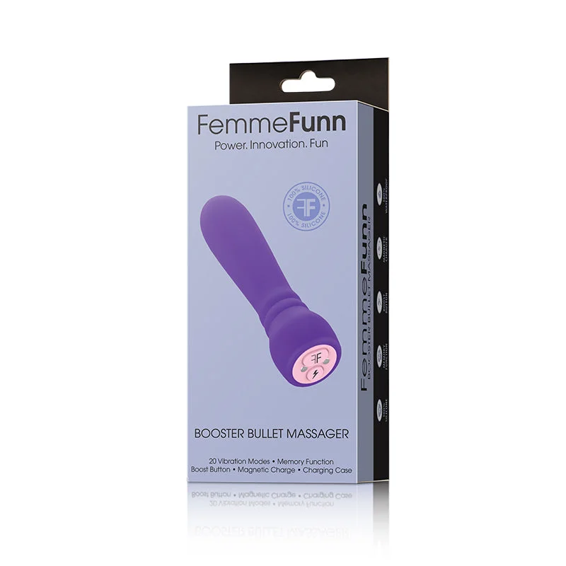 FemmeFunn Booster Bullet Massager Rechargeable Silicone Vibrator Purple