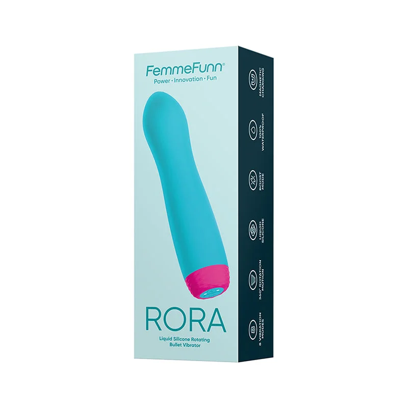 FemmeFunn Rora Rechargeable Silicone Rotating Vibrator Turquoise