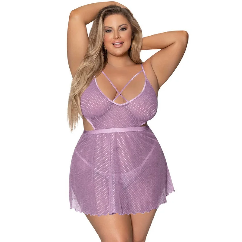 Girl Next Door Babydoll & Crotchless Panty - Queen