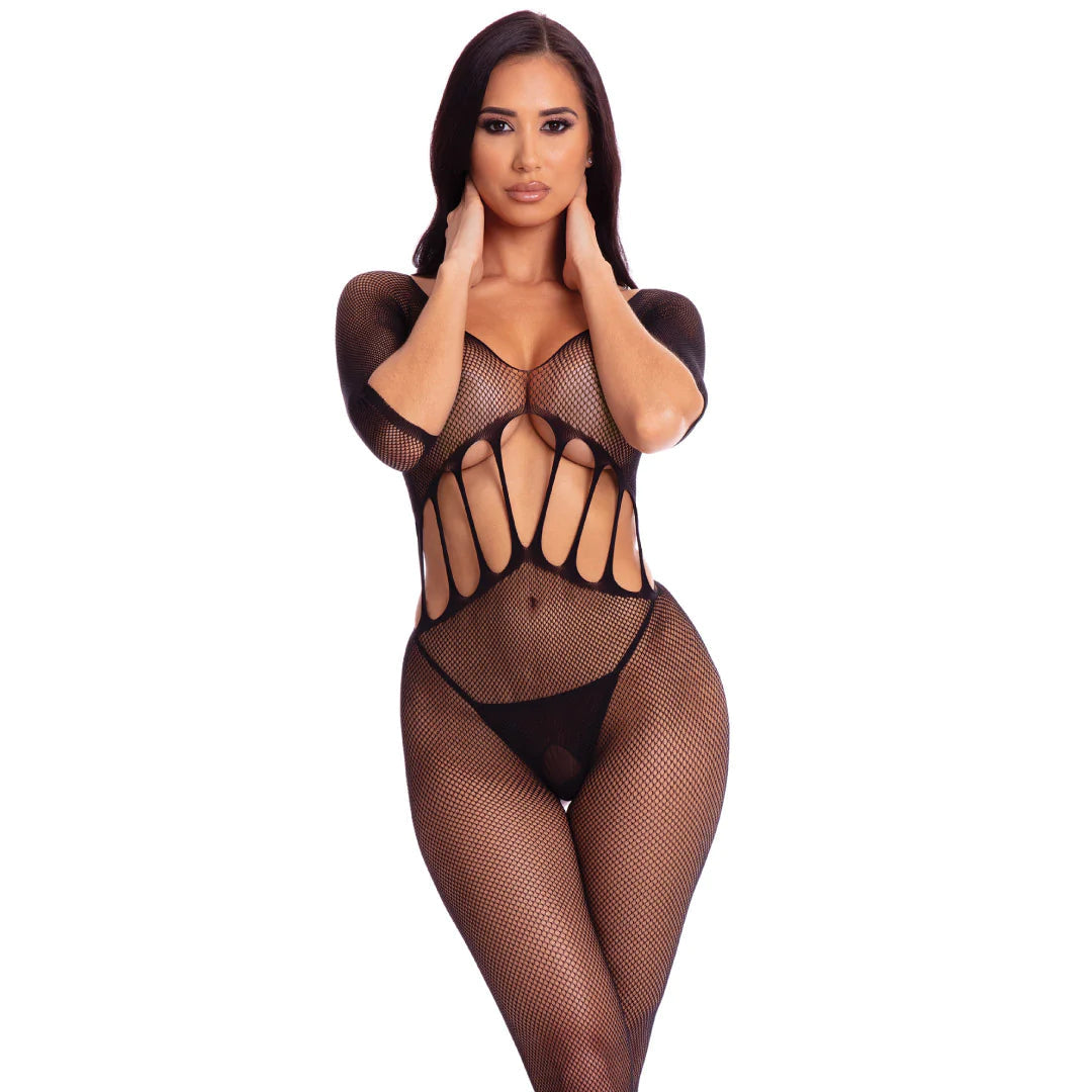 Pink Lipstick Amplify Crotchless Bodystocking