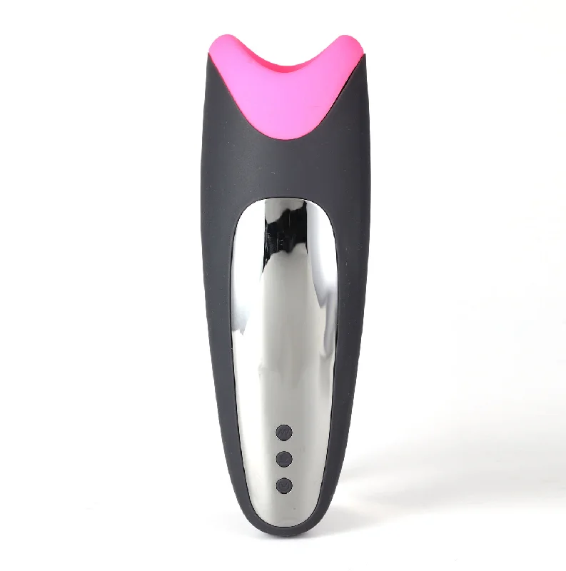 Piper USB Rechargeable Multi Function Masturbator With Suction - Black/pink