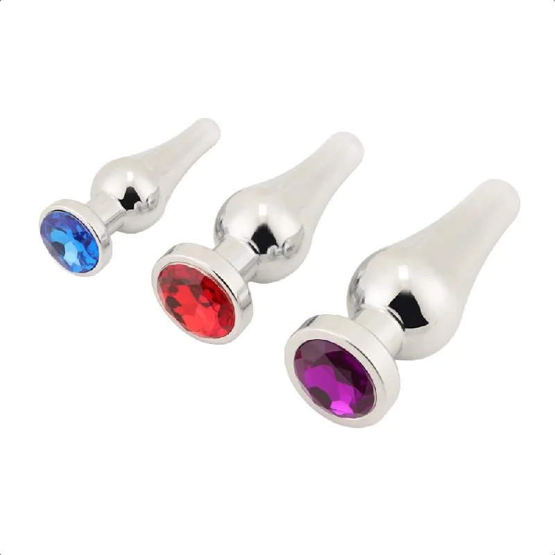 Tapered Steel Anal Jeweled Kit (3 Piece)