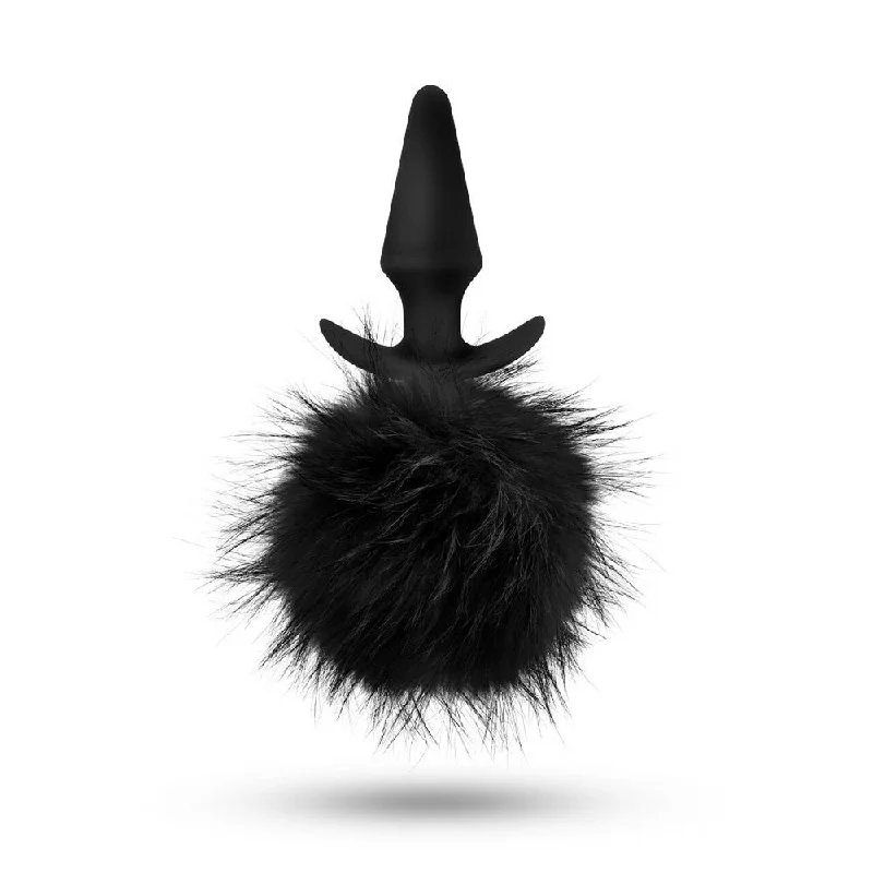 Blush Temptasia Tail Pom Plug - Black