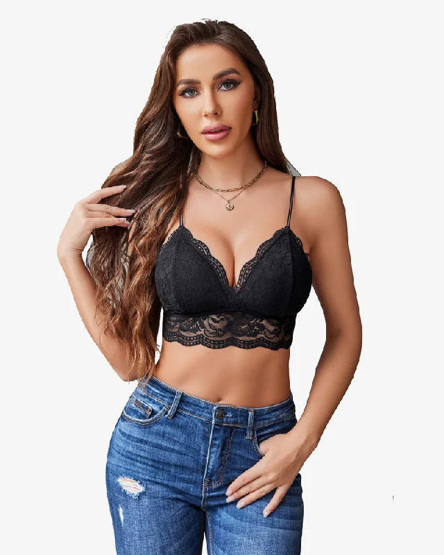 Lace Bralette V Neck Tank Top