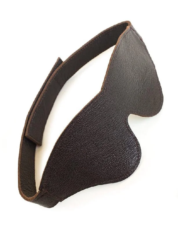 Brown Leather Blindfold Classic Cut