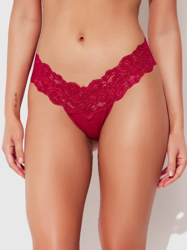 Bridget Stretch Cotton & Lace Thong