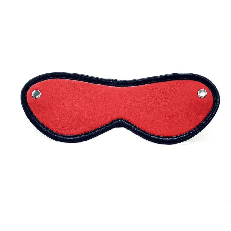 Leather Blindfold Eye Mask Red