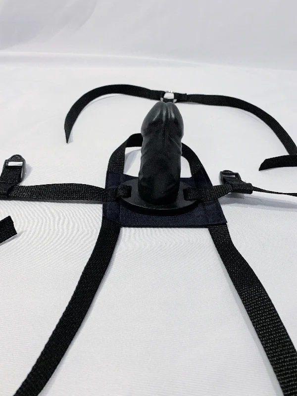 Neoprene or Darlex Panel Gag (Trainer Style, Deep Throat Silicone Penis)