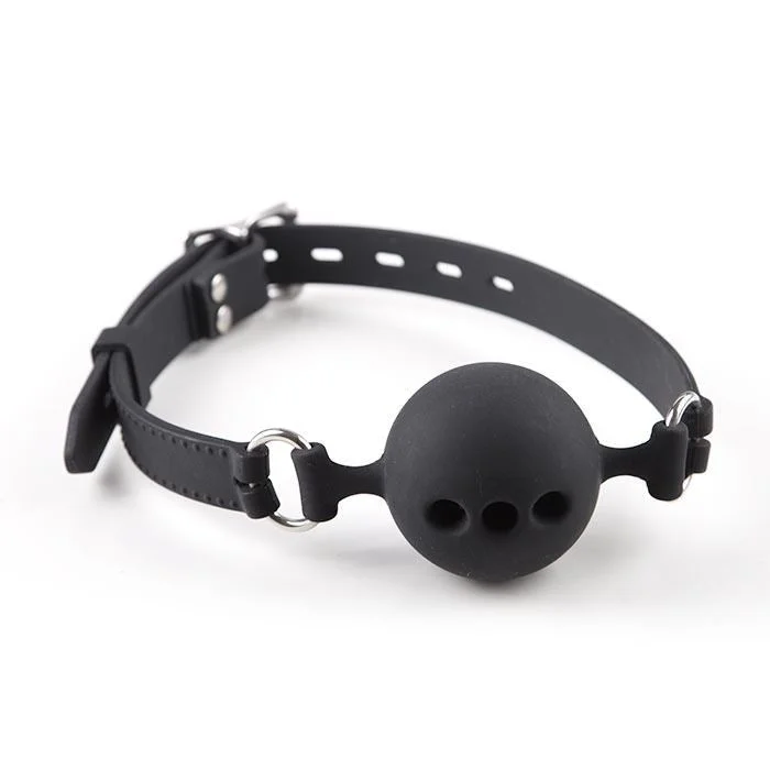 Silicone Breathe Through Ball Gag, Lockable