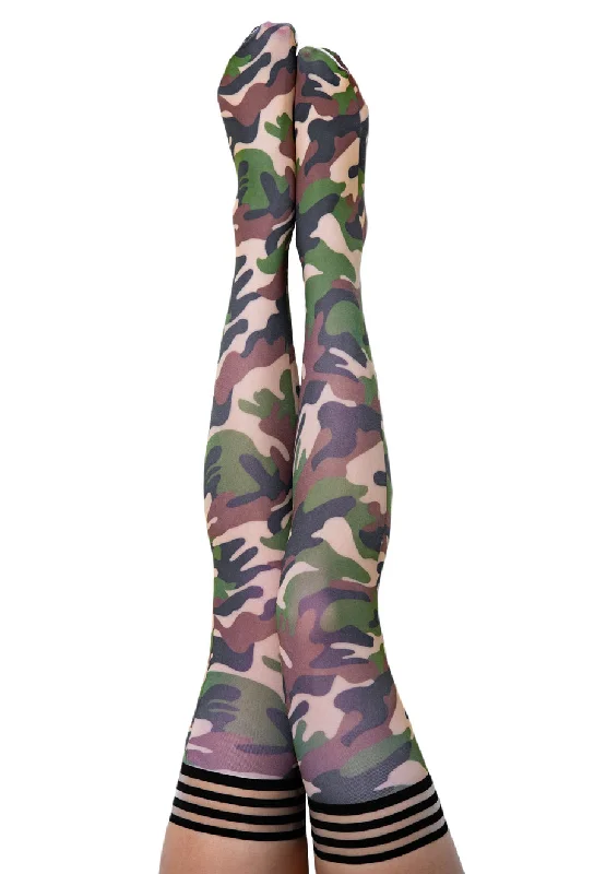 Army print thigh highs