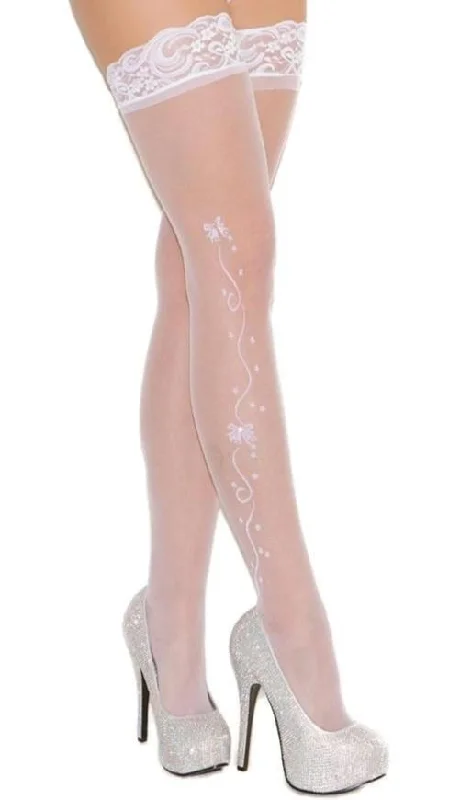 Bridal Wedding Bell Thigh High Stockings