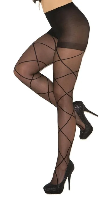 Criss Cross Sheer Pantyhose