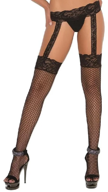 Diamond Net Garterbelt Stockings