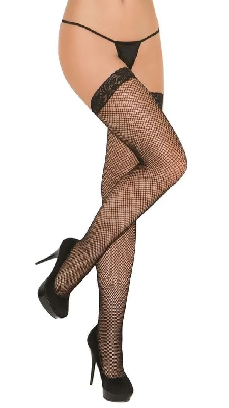 Fishnet Thigh Highs with Lace Top in Multiple Colors