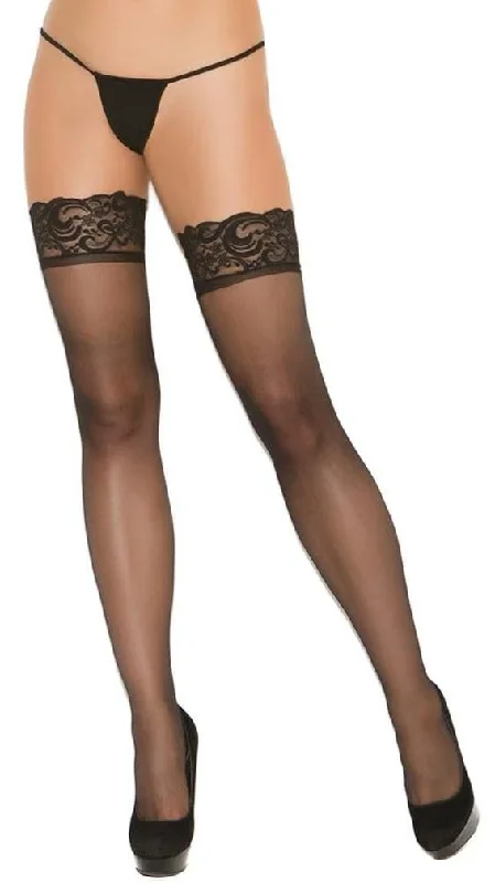 Sheer Back Seam Thigh Highs