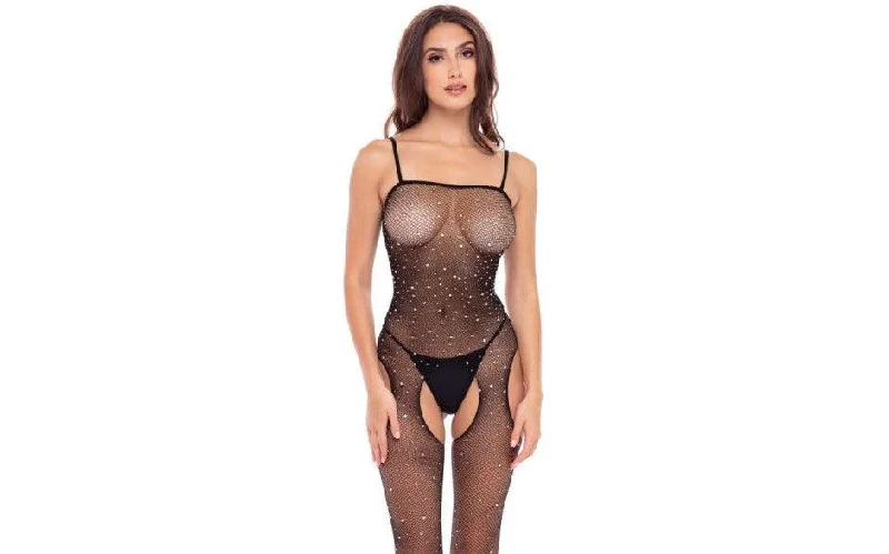 Sparkle Crotchless Bodystocking Black