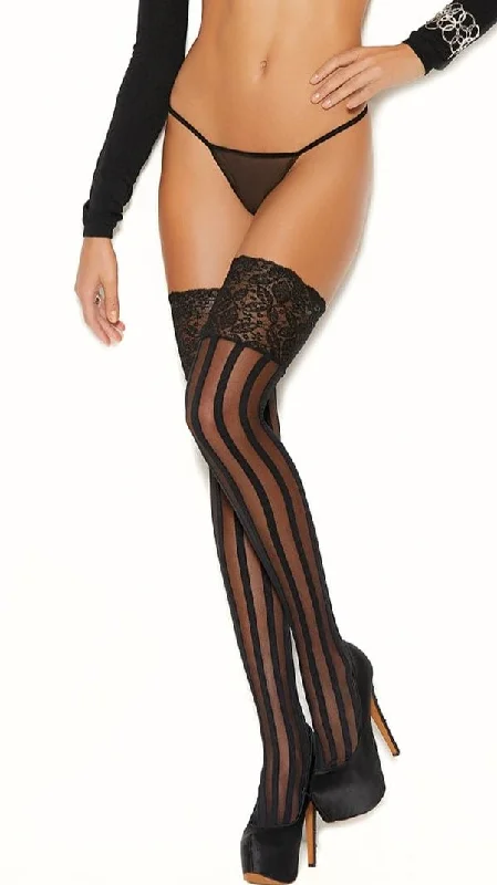 Striped Thigh Hi with Lace Top